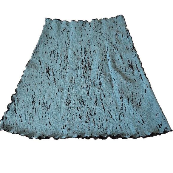 Haystacks Womens Textured Turquoise Black Pull On A-Line Stretch Skirt Size Medi - Picture 1 of 11